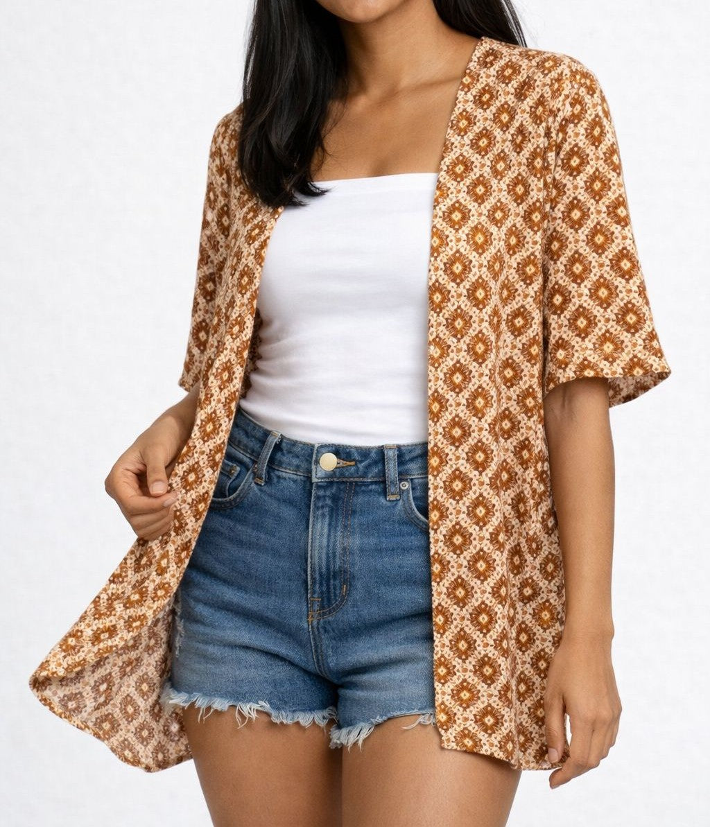 Crape Printed Overcoat